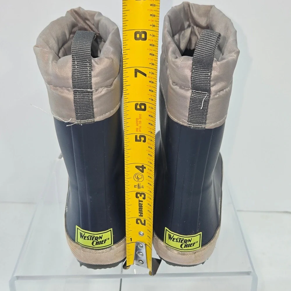Western Chief Element Navy Waterproof Rain Boots Kids 13 WSC 3043 Fleece Lined